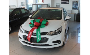 30" Red/Green "Happy Holidays" Car Bow