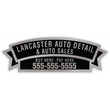 Custom Screen Printed Car Dealer Decals - Brushed Chrome