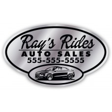 Custom Screen Printed Car Dealer Decals - Bright Chrome
