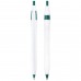 Custom Printed Sidekick Retractable Ballpoint Pens - White/Green