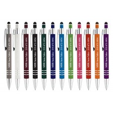 Custom Laser Engraved Jayhawk Stylus Soft Touch Metal Retractable Ballpoint Pens