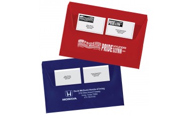 Custom Printed Vinyl Car Dealer Glove Box Document Folders - 10" (W) x 6" (H) - Expanded with Gusset