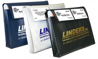 Custom Printed Vinyl Car Dealer Glove Box Document Folders - 9-3/4" (W) x 7-3/4" (H) - 2 Pockets on the Flap with Wide Expandable Gusset