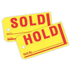 Jumbo Sold/Hold Tags for Car Dealerships - 4" x 8" (Box of 250)