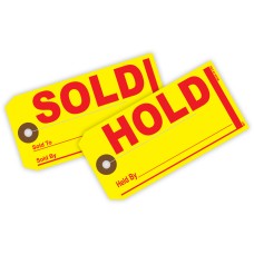 Standard-Size Sold/Hold Tags for Car Dealerships - 2-3/8" x 4-5/8" (Box of 250)