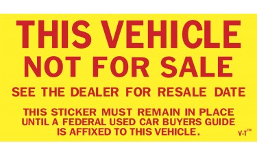 This Vehicle Is Not For Sale Stickers (Package of 100)