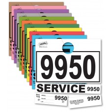 Colored 4-Part Service Dispatch Numbered Hang Tags (Package of 1000)