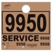 Colored 4-Part Service Dispatch Numbered Hang Tags - Brown