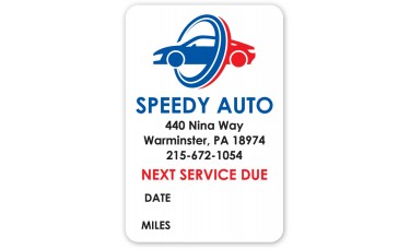 Custom Write-On Oil Change Stickers - Static Cling (Roll of 500)