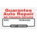 Custom Write-On Oil Change Stickers - Static Cling (Individually Cut Labels)