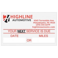 Custom Write-On Oil Change Stickers - Light Adhesive (Individually Cut Labels)